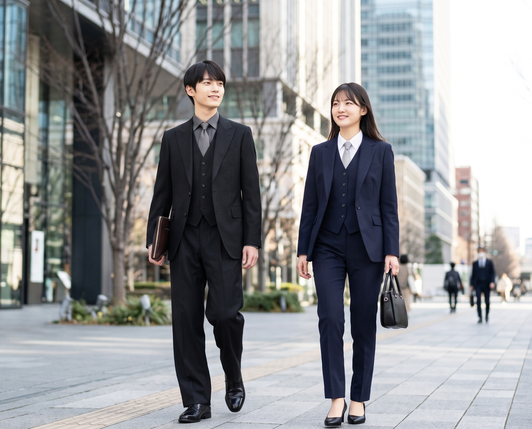 新社会人 スーツ姿 ビジネス街